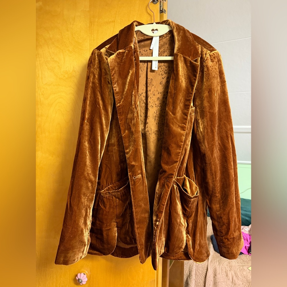 Anthropologie Velvet Blazer in Rich Brown - Picture 1 of 4